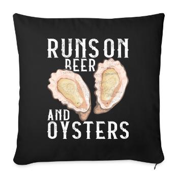 Oysters Oyster Lovers - Sofa pillowcase 17,3'' x 17,3'' (45 x 45 cm) - black - Front