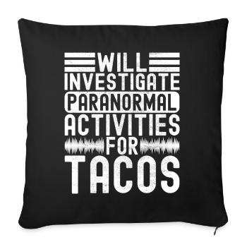 Paranormal Investigator Ghost Hunting - Sofa pillowcase 17,3'' x 17,3'' (45 x 45 cm) - black - Front
