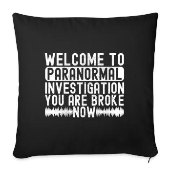 Paranormal Investigator Ghost Hunting - Sofa pillowcase 17,3'' x 17,3'' (45 x 45 cm) - black - Front