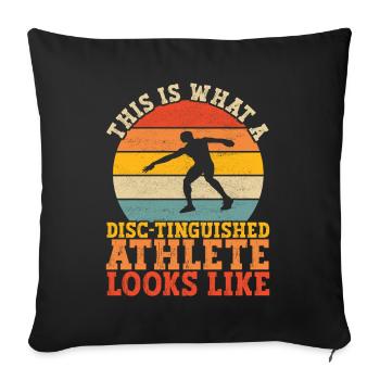 Lancer du disque Lancer du disque - Housse de coussin décorative 45 x 45 cm - noir - Devant