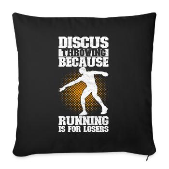 Lancer du disque Lancer du disque - Housse de coussin décorative 45 x 45 cm - noir - Devant