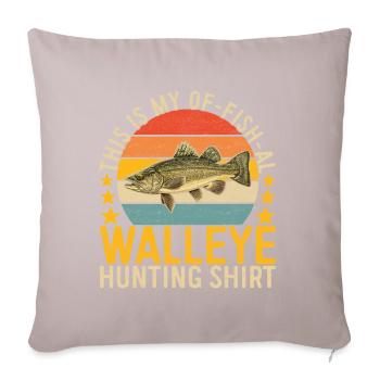Walleye Fishing Angler - Sofa pillowcase 17,3'' x 17,3'' (45 x 45 cm) - light taupe - Front
