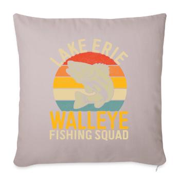 Walleye Fishing Angler - Sofa pillowcase 17,3'' x 17,3'' (45 x 45 cm) - light taupe - Front