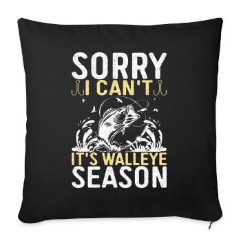 Walleye Fishing Angler - Sofa pillowcase 17,3'' x 17,3'' (45 x 45 cm) - black - Front