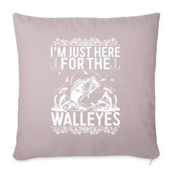 Walleye Fishing Angler - Sofa pillowcase 17,3'' x 17,3'' (45 x 45 cm) - light taupe - Front
