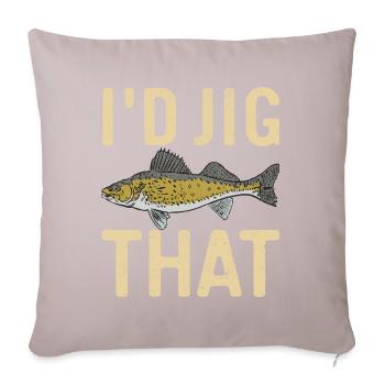 Walleye Fishing Angler - Sofa pillowcase 17,3'' x 17,3'' (45 x 45 cm) - light taupe - Front