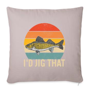 Walleye Fishing Angler - Sofa pillowcase 17,3'' x 17,3'' (45 x 45 cm) - light taupe - Front