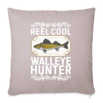 Walleye Fishing Angler - Sofa pillowcase 17,3'' x 17,3'' (45 x 45 cm) - light taupe - Front