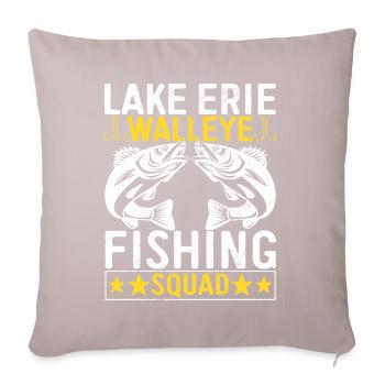 Walleye Fishing Angler - Sofa pillowcase 17,3'' x 17,3'' (45 x 45 cm) - light taupe - Front