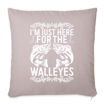 Walleye Fishing Angler - Sofa pillowcase 17,3'' x 17,3'' (45 x 45 cm) - light taupe - Front