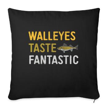 Walleye Fishing Angler - Sofa pillowcase 17,3'' x 17,3'' (45 x 45 cm) - black - Front