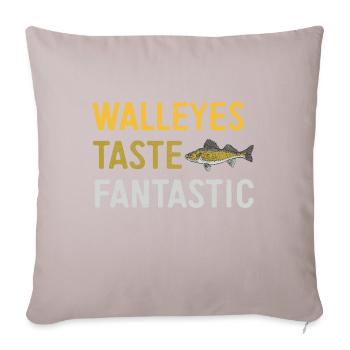 Walleye Fishing Angler - Sofa pillowcase 17,3'' x 17,3'' (45 x 45 cm) - light taupe - Front