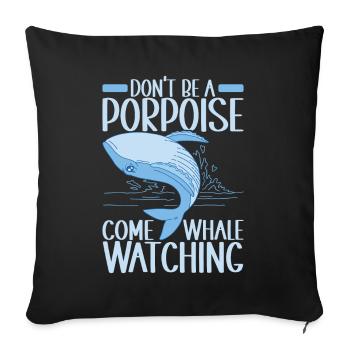 Whales Whale - Sofa pillowcase 17,3'' x 17,3'' (45 x 45 cm) - black - Front