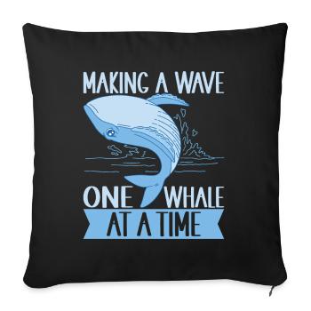 Whales Whale - Sofa pillowcase 17,3'' x 17,3'' (45 x 45 cm) - black - Front