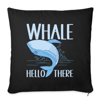 Whales Whale - Sofa pillowcase 17,3'' x 17,3'' (45 x 45 cm) - black - Front