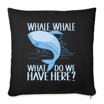 Whales Whale - Sofa pillowcase 17,3'' x 17,3'' (45 x 45 cm) - black - Front