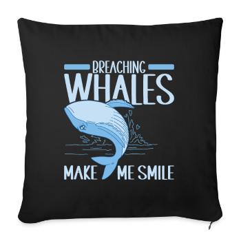 Whales Whale - Sofa pillowcase 17,3'' x 17,3'' (45 x 45 cm) - black - Front