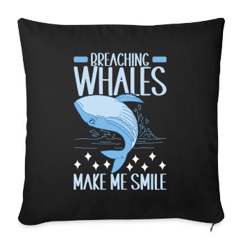Whales Whale - Sofa pillowcase 17,3'' x 17,3'' (45 x 45 cm) - black - Front