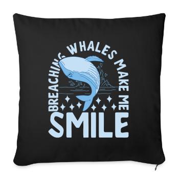 Whales Whale - Sofa pillowcase 17,3'' x 17,3'' (45 x 45 cm) - black - Front