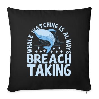 Whales Whale - Sofa pillowcase 17,3'' x 17,3'' (45 x 45 cm) - black - Front