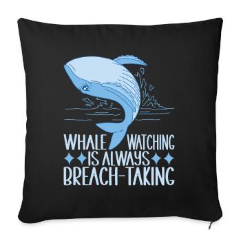 Whales Whale - Sofa pillowcase 17,3'' x 17,3'' (45 x 45 cm) - black - Front