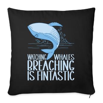 Whales Whale - Sofa pillowcase 17,3'' x 17,3'' (45 x 45 cm) - black - Front