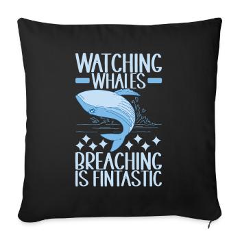 Whales Whale - Sofa pillowcase 17,3'' x 17,3'' (45 x 45 cm) - black - Front