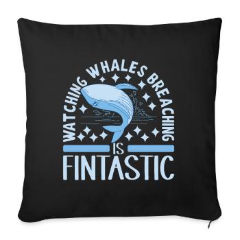 Whales Whale - Sofa pillowcase 17,3'' x 17,3'' (45 x 45 cm) - black - Front
