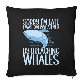 Whales Whale - Sofa pillowcase 17,3'' x 17,3'' (45 x 45 cm) - black - Front