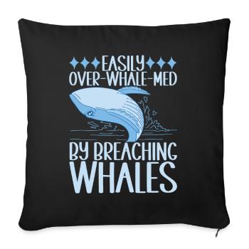 Whales Whale - Sofa pillowcase 17,3'' x 17,3'' (45 x 45 cm) - black - Front