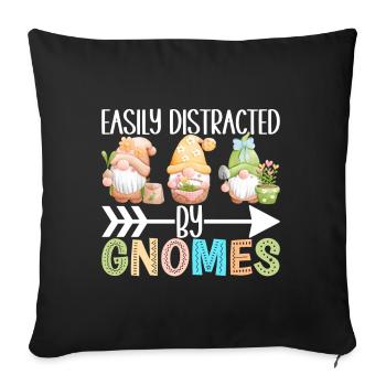 Nains de jardin Jardinage - Housse de coussin décorative 45 x 45 cm - noir - Devant