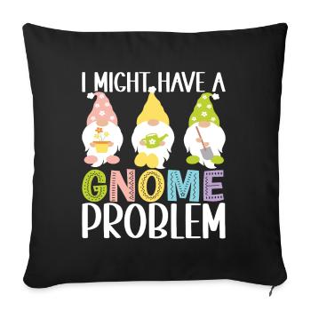 Nains de jardin Jardinage - Housse de coussin décorative 45 x 45 cm - noir - Devant