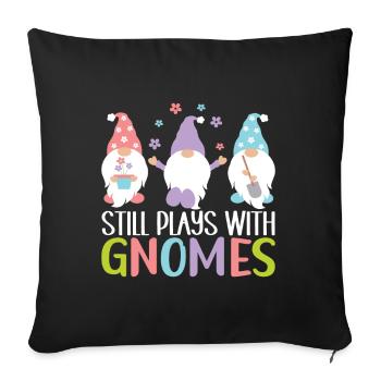 Nains de jardin Jardinage - Housse de coussin décorative 45 x 45 cm - noir - Devant