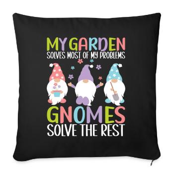 Nains de jardin Jardinage - Housse de coussin décorative 45 x 45 cm - noir - Devant