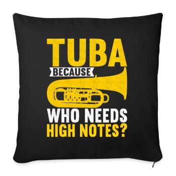Tuba Tubist - Sofa pillowcase 17,3'' x 17,3'' (45 x 45 cm) - black - Front