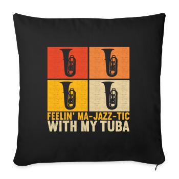 Tuba Tubist - Sofa pillowcase 17,3'' x 17,3'' (45 x 45 cm) - black - Front