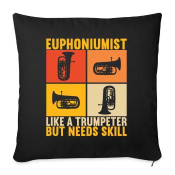 Euphonium Euphonium Player - Sofa pillowcase 17,3'' x 17,3'' (45 x 45 cm) - black - Front