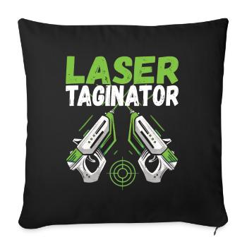 Laser Tag Anniversaire Laser Tag Joueur - Housse de coussin décorative 45 x 45 cm - noir - Devant