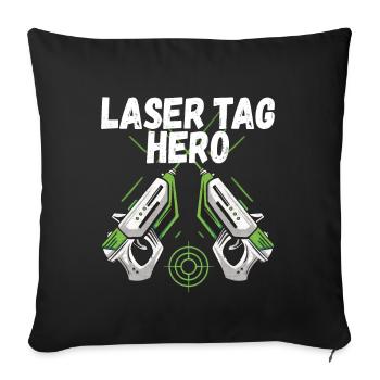 Laser Tag Anniversaire Laser Tag Joueur - Housse de coussin décorative 45 x 45 cm - noir - Devant