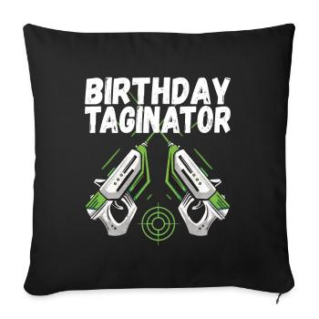 Laser Tag Anniversaire Laser Tag Joueur - Housse de coussin décorative 45 x 45 cm - noir - Devant