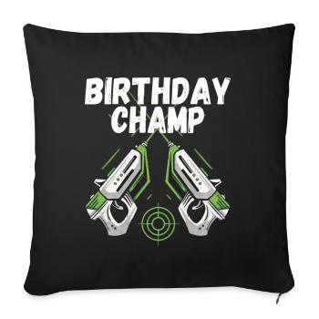 Laser Tag Anniversaire Laser Tag Joueur - Housse de coussin décorative 45 x 45 cm - noir - Devant