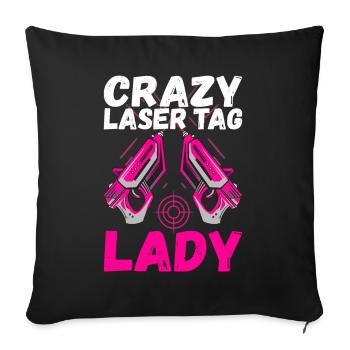 Laser Tag Anniversaire Laser Tag Joueur - Housse de coussin décorative 45 x 45 cm - noir - Devant