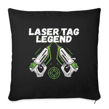 Laser Tag Anniversaire Joueur de Laser Tag - Housse de coussin décorative 45 x 45 cm - noir - Devant