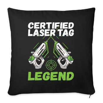 Laser Tag Anniversaire Laser Tag Joueur - Housse de coussin décorative 45 x 45 cm - noir - Devant