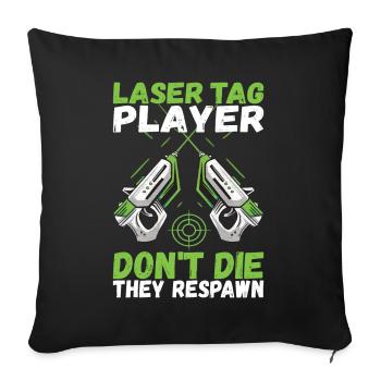 Laser Tag Anniversaire Laser Tag Joueur - Housse de coussin décorative 45 x 45 cm - noir - Devant