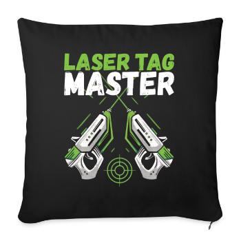 Laser Tag Anniversaire Laser Tag Joueur - Housse de coussin décorative 45 x 45 cm - noir - Devant