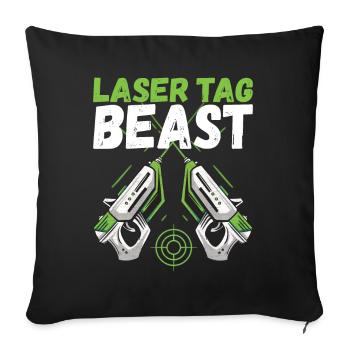 Laser Tag Anniversaire Laser Tag Joueur - Housse de coussin décorative 45 x 45 cm - noir - Devant