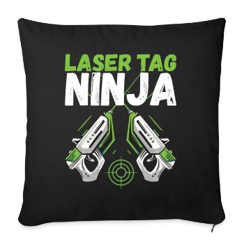 Laser Tag Anniversaire Joueur de Laser Tag - Housse de coussin décorative 45 x 45 cm - noir - Devant