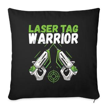Laser Tag Anniversaire Laser Tag Joueur - Housse de coussin décorative 45 x 45 cm - noir - Devant