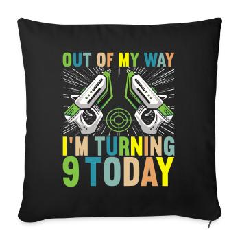 Laser Tag Anniversaire Joueur de Laser Tag - Housse de coussin décorative 45 x 45 cm - noir - Devant